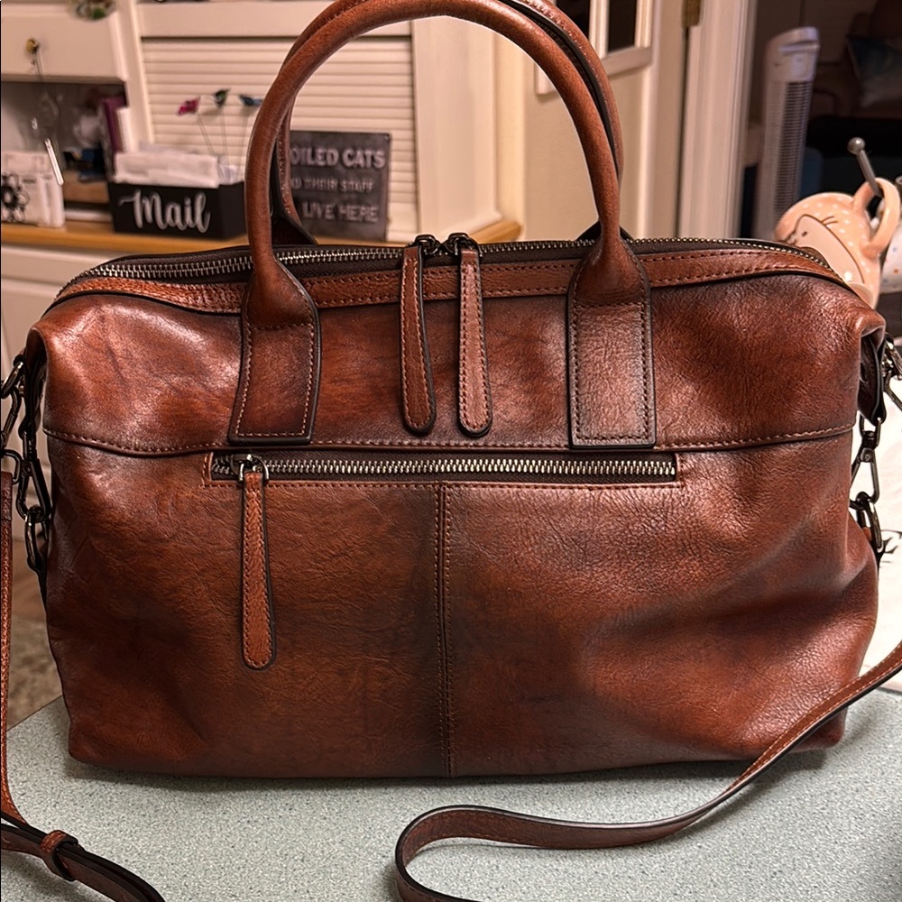 Iswee Genuine Leather Satchel Tote Bag